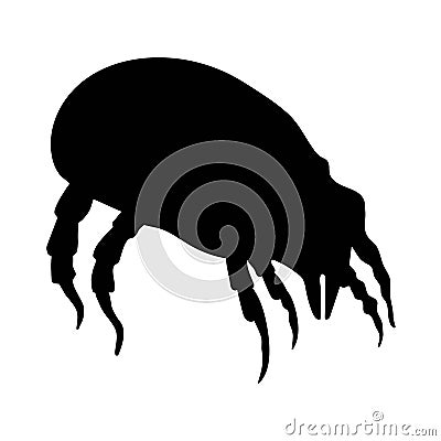 Vector illustration of a house dust mite. Logo, icon, emblem. Vector Illustration